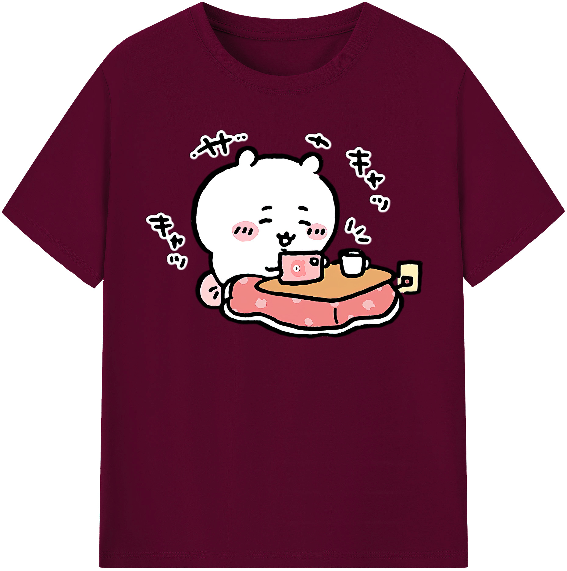 （画像用） ちいかわ ちいかわ Chii-kawa chiikawa レディースカジュアルプリントTシャツ（綿100％）